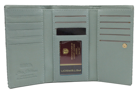Exotic Pattern Natural Leather Women's Wallet Peterson PTN 42108-SFL Blue
