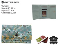 Exotic Pattern Natural Leather Women's Wallet Peterson PTN 42108-SFL Blue