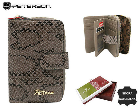 PTN SM-602 Grey leather wallet