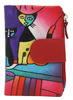 Hand-painted women's wallet made of genuine leather N14-SPW Cat Red No Logo