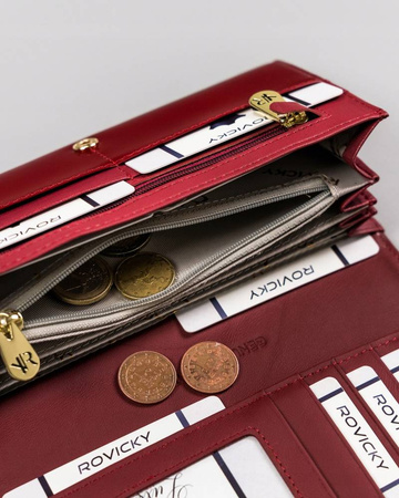 Portfel skórzany ROVICKY RH-27A-1-SAF Red