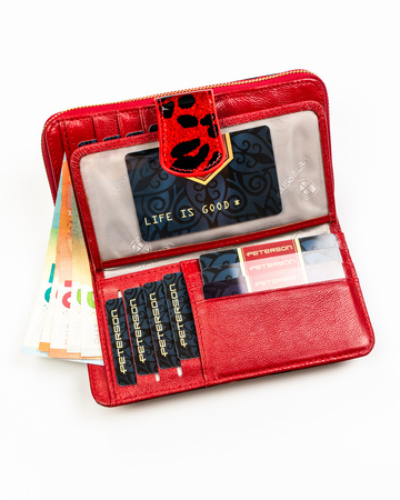 Portfel damski skóra+PU PTN PS116-PDS Red