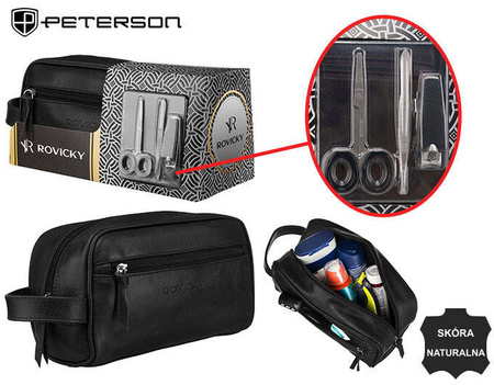 Leather makeup bag ROVICKY R-297-BGO