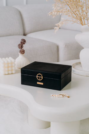 A jewelry box made of eco-leather PTN SZK-04A Black