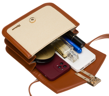 Torebka damska PTN DALIA Ecru-Brown