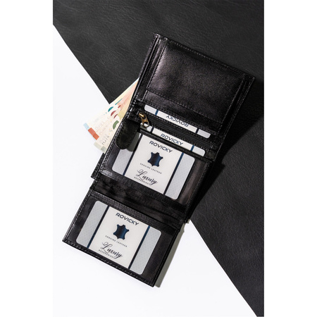 Portfel męski skórzany na blistrze 324-GA-BL Black