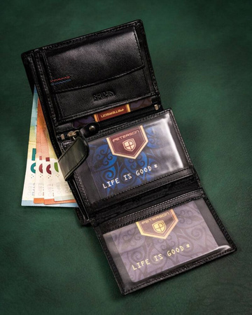 Gift set: leather wallet and keychain PETERSON PTN SET-M-1542-KCS