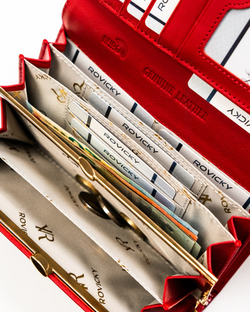 Portfel damski skórzany RH-24A-1-RS Red