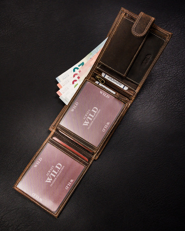 Portfel męski skórzany na blistrze N992L-CHM-BL Cognac