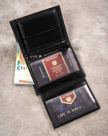 Gift set: leather wallet and keyring PETERSON PTN SET-M-N4-GVT