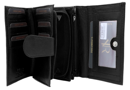 Portfel damski skórzany na blistrze R-D1512-NCD-BL Black