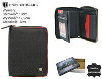 Portfel męski skórzany PTN 340.03 Black+Red