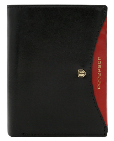 Portfel męski skórzany PTN 324.01 Black+Red