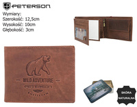 PETERSON PTN N992-BE-BEAR RFID leather wallet