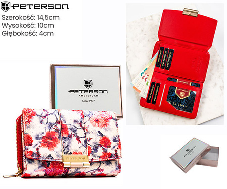 Portfel damski eko PTN 0015-BKY White-Red