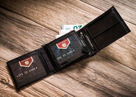 Zestaw prezentowy: portfel męski oraz etui na kluczyki i karty PTN ZM21 Peterson
