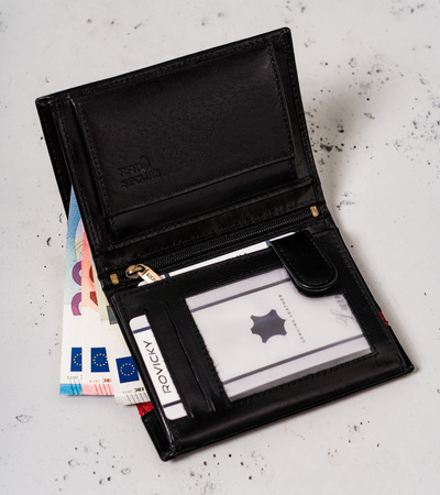 Men's Leather Wallet N62-RVTP-3050 Black-Red