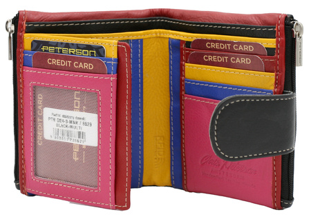 Portfel damski skórzany PTN D24-S-MNK Black Multi