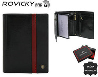 Men's Leather Wallet N575-RVTP-3074 Black-Red