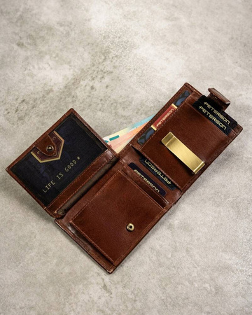 Three-Piece Gift Set: Men's Wallet, Cardholder and Keychain by Peterson PTN SET3-N79L-VT Brown