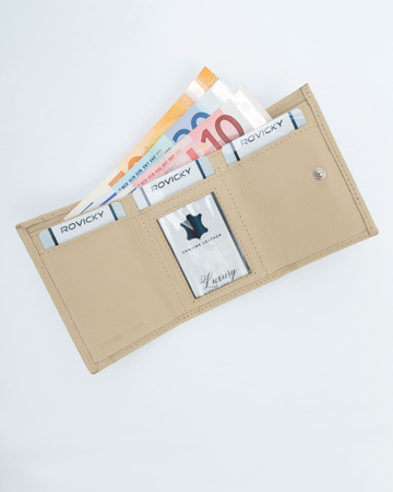 Portfel damski skórzany R-18-LFN Beige