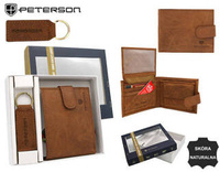 Zestaw prezentowy: skórzany portfel i brelok PETERSON PTN SET-M-N003L