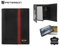 Men's leather wallet PTN N4-VTP BL-RED