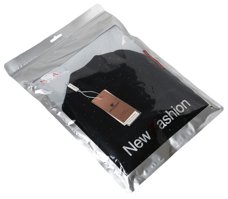 Czapka damska ozdobiona kryształkami PETERSON PTN HAT-05 Black