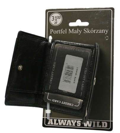 Portfel męski skórzany Blister 1404-BL Black