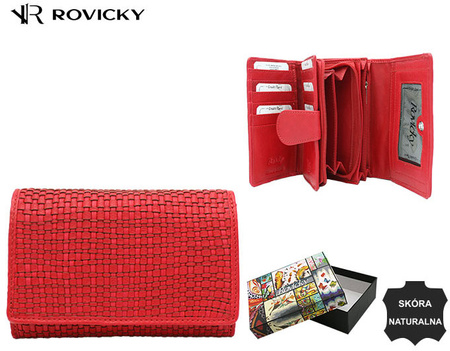 Portfel skórzany R-615-DDW Red
