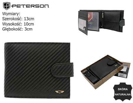 Wallet + Leather Keychain PTN PK5-N992L-6877 Black