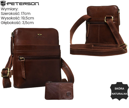 Torba skórzana + Etui PTN 1901-TUM Brown