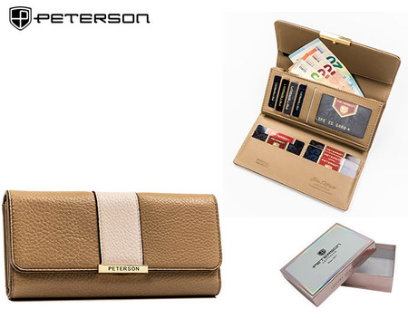Portfel ze skóry eko RFID PETERSON PTN 006-DN