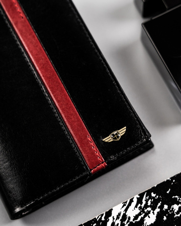 Men's leather wallet PTN N104-VTP BL-RED