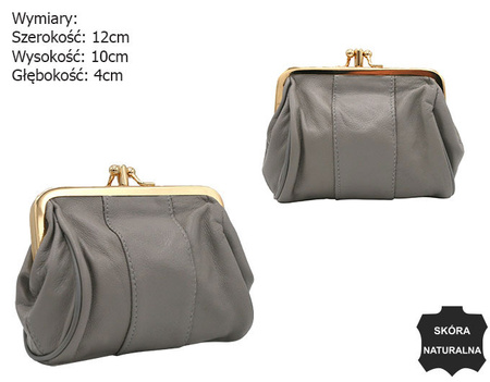 Vintage-style coin purse 665 Grey