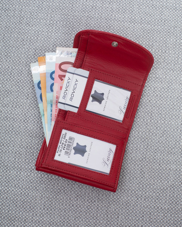 Portfel damski skórzany R-19-LFN Red
