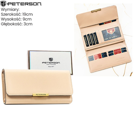 Portfel damski ze skóry ekologicznej PTN 006-THU Beige