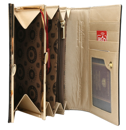 Portfel damski skórzany Black+R.Gold