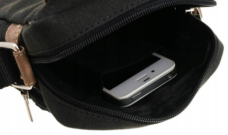 Torba skóra+Canvas 591-MHC BLACK