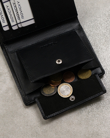 Men's PU+leather wallet M302BL-PU-6878 Black