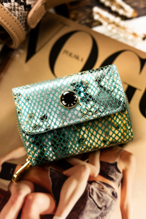 Small Women's Wallet Made of Natural Leather PETERSON PTN 423229-SFL Blue