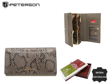 PTN SM-466 Grey leather wallet