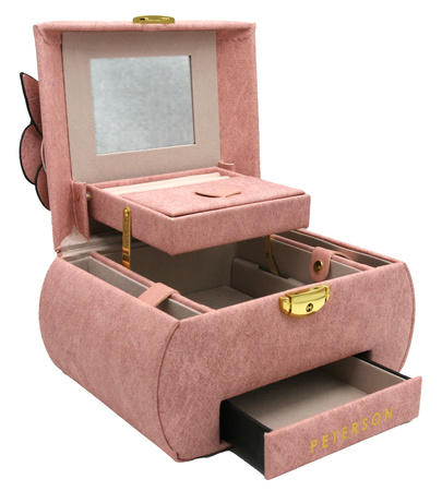 Pink Jewelry Box with Flower Decoration Peterson PTN SZK-01