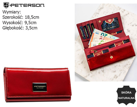 Portfel damski skórzany PTN PH27-1-SH Red