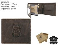 Portfel skórzany męski z wizerunkiem psa obronnego N992-CHM-DOG-2 BROWN