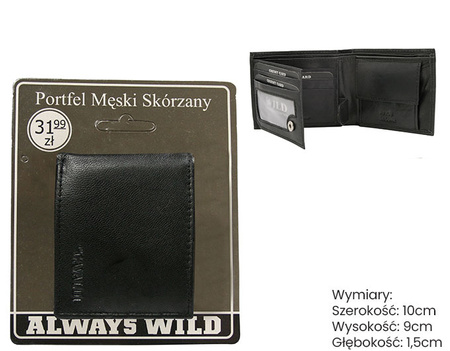 Portfel męski skórzany Blister N0035-GPL-BL BLACK