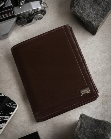 Portfel skórzany RFID PC-108-BAR Brown
