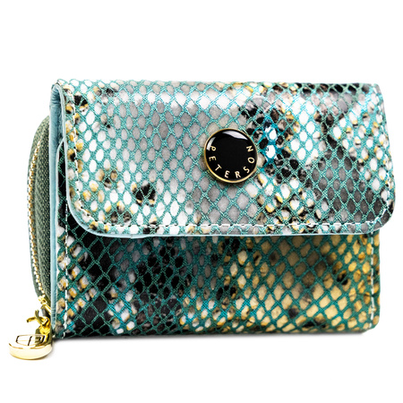 Small Women's Wallet Made of Natural Leather PETERSON PTN 423229-SFL Blue
