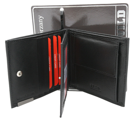 Portfel męski skórzany RM-01-BDF-BL Black