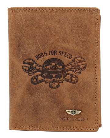 Portfel skórzany RFID PETERSON PTN N4C-CHM-02